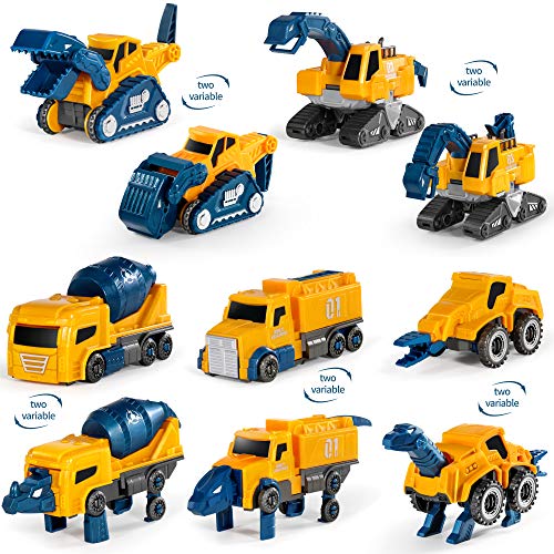 Miebely MBL-207C Toddler Robot Construction Vehicles Set – 5Pcs Transforming Robots For Kids - Magnetic Toys thumb #1