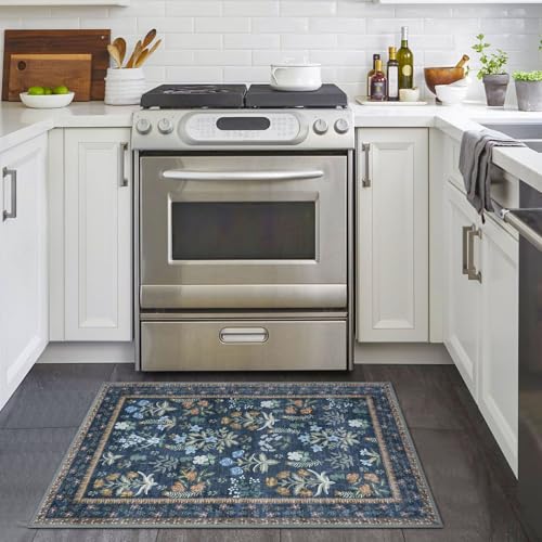 Tapete decorativo navy floral 61x91 cm lavable Boho miniatura 2