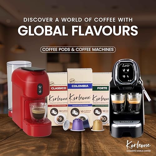 Image of KORLEONE Forte Aluminium Nespresso Compatible Coffee Pods 30 Capsules Pack of 3 Arabica Robusta Blend Intensity 10 Medium to Dark Roast Level