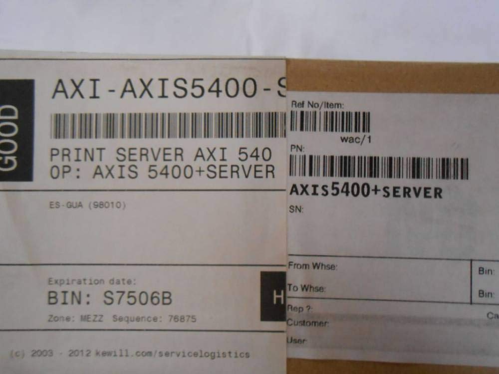 Axis 5400+ - Servidor de impresión (Ethernet LAN, 8 MB, 2 MB, 100 g, 5.6 W, Netscape 6.x or Higher, Internet Explorer 5.x or Higher)