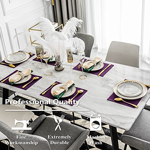 image for Home Brilliant Placemats Set of 6 Heat Resistant Dining Table Place Ma