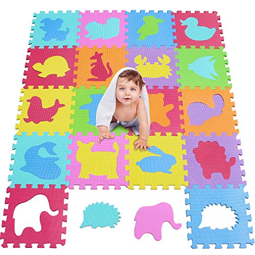 MSHEN Puzle para Niños | Puzle de Suelo de Goma en Espuma EVA Animal- 18 Piezas Alfombra de Juego para bebé Esterilla de Rompecabezas Aprox 1,62 m2-5456g3009