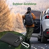 AYNEFY Mini Molle Pouch Bag, Small Black Nylon EDC Molle Pouch, EDC Outdoor Coin Purse with Carabiner, Camping Zipper Portable Bag for Outdoors - Image 3