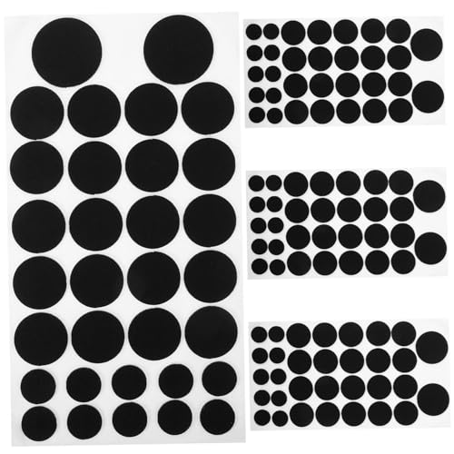 OSALADI 4 Sheets Adhesive Felt Stickers Felt Circles for Crafts DIY Clothing Decor Spotted Design Stickers