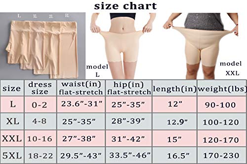 PRETTYWELL Slip Shorts Women Cooling Comfortable Under Dress Boy Shorts Pack for Women Plus Size Smooth Shorts Underwear Anti Chafing(H-Black XXL) - Thumbnail 5