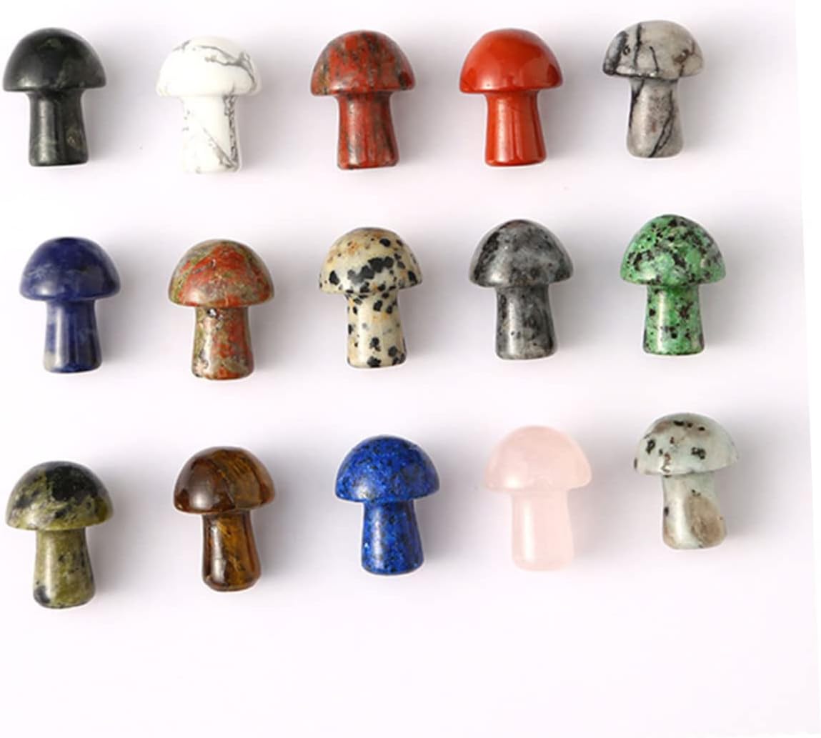 Yardwe 45pcs Mini Crystal Mushroom Figurines for Fish Tank Decoration Landscape Ornaments for Gardens Tabletop Decor and Arrangements