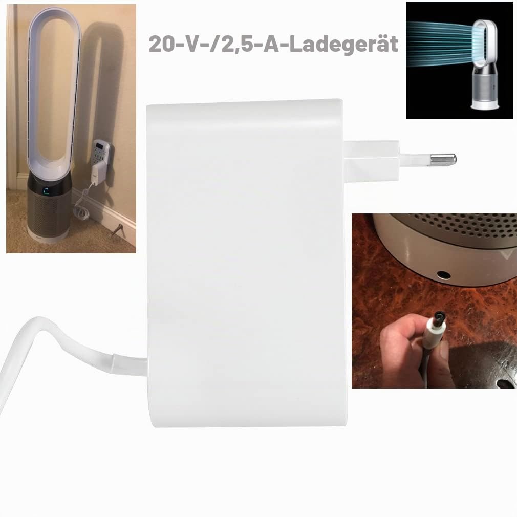 20V Netzteil Ladegerät für Dyson Ventilator/Luftreiniger TP04 TP05 TP06, DP04 BP01 PH02 PH04 PH09, Ladegerät 20 V 50 W Ersatzkabel 1,85 m 281831-05, 310415-20