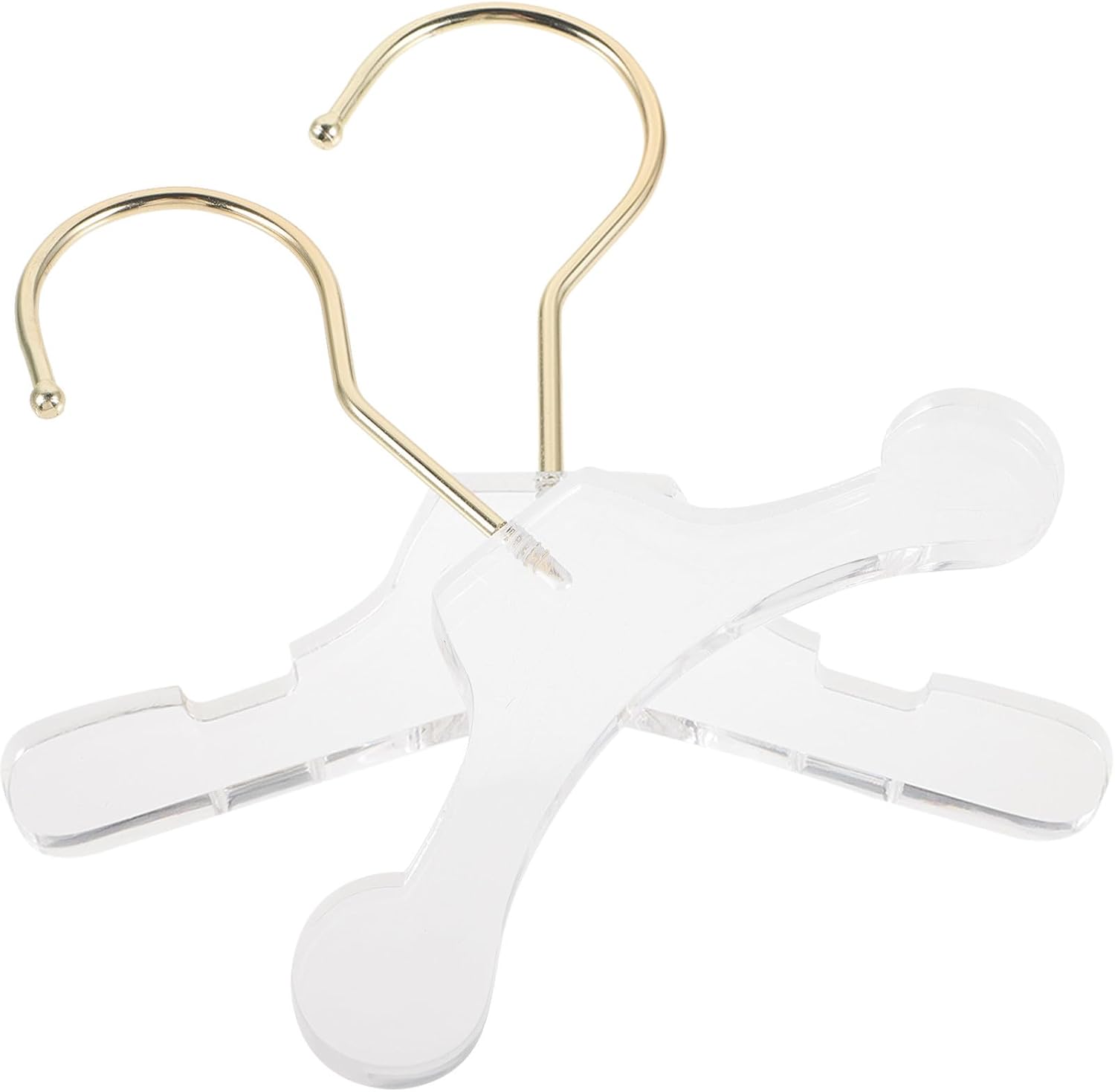 2pcs Acrylic Mini Pet Clothes Hangers for Cat Clothing 10cm Gold Hook