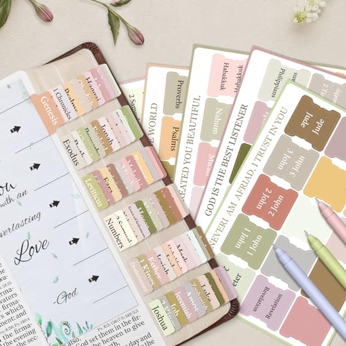 FINPAC Guias de índice da Bíblia, 75 guias laminadas de índice da Bíblia 66 nomeadas, 9 em branco pa