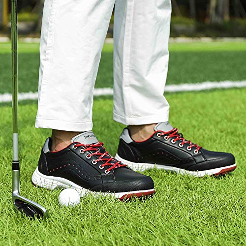 Image of THESTRON 2021 Men Golf Shoes Professional Spikes Golf Sport Sneakers Waterproof Mens Trainers Golfing