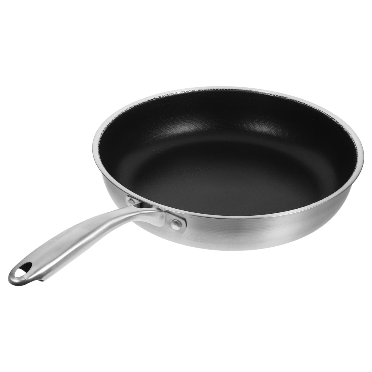 Homoyoyo Padella in Acciaio Inossidabilentiadherente 28 CM Manico Comfort, Struttura a Nido d'Ape, per Friggere Uova e Bistecche su Cucine Induzione e Fuoco