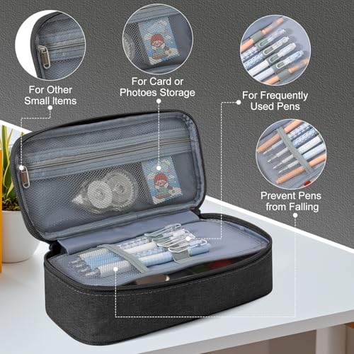 Gigmeta Federmäppchen Federtaschen Mäppchen Etui Stifte 5 Fach, Großer Vorrat Federmäppchen Große Größe Pencil Case Teenagerfeder Mäppchen Unisex