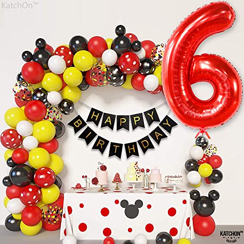 Katchon, Red 6 Balloon Number - 40 Inch | Red Number 6 Balloon, 6Th Birthday Decorations For Boys | 6Th Balloon, 6 Year Old Balloon Red | 6Th Birthday Balloons For Boys | 6 Balloons For Birthday Boy #TOP7