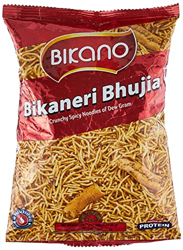 Image of Bikano Bhujia Spicy & Crispy Namkeen | Made with Husked Dew Moth Bean Flour & Chickpea Flour | Authentic Indian Snack with Traditional Spices - 200g