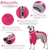 AOFITEE Winteroverall für Hunde - Wasserdichter Hundejacke Große Hunde mit Beinen, Winter Warmer Hundemantel mit Geschirr Gefütterter Hundeoverall, Wintermantel Hund für Deutscher Schäferhund