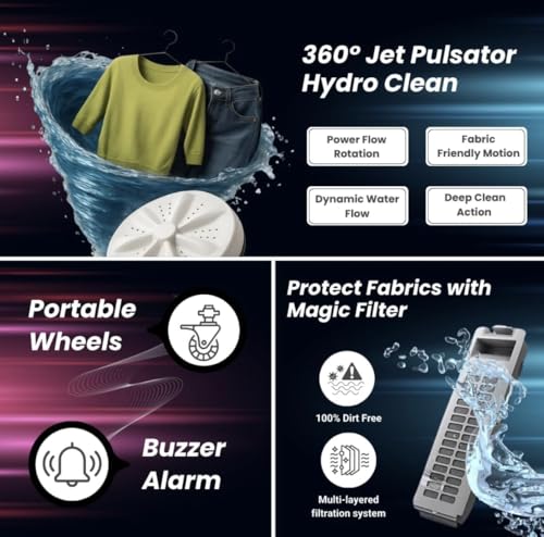 Image of 7.5 kg Semi-Automatic Top Load Washing Machine | ABS Plastic Body | 2 Wash Programs | Magic Filter | Air Dryer