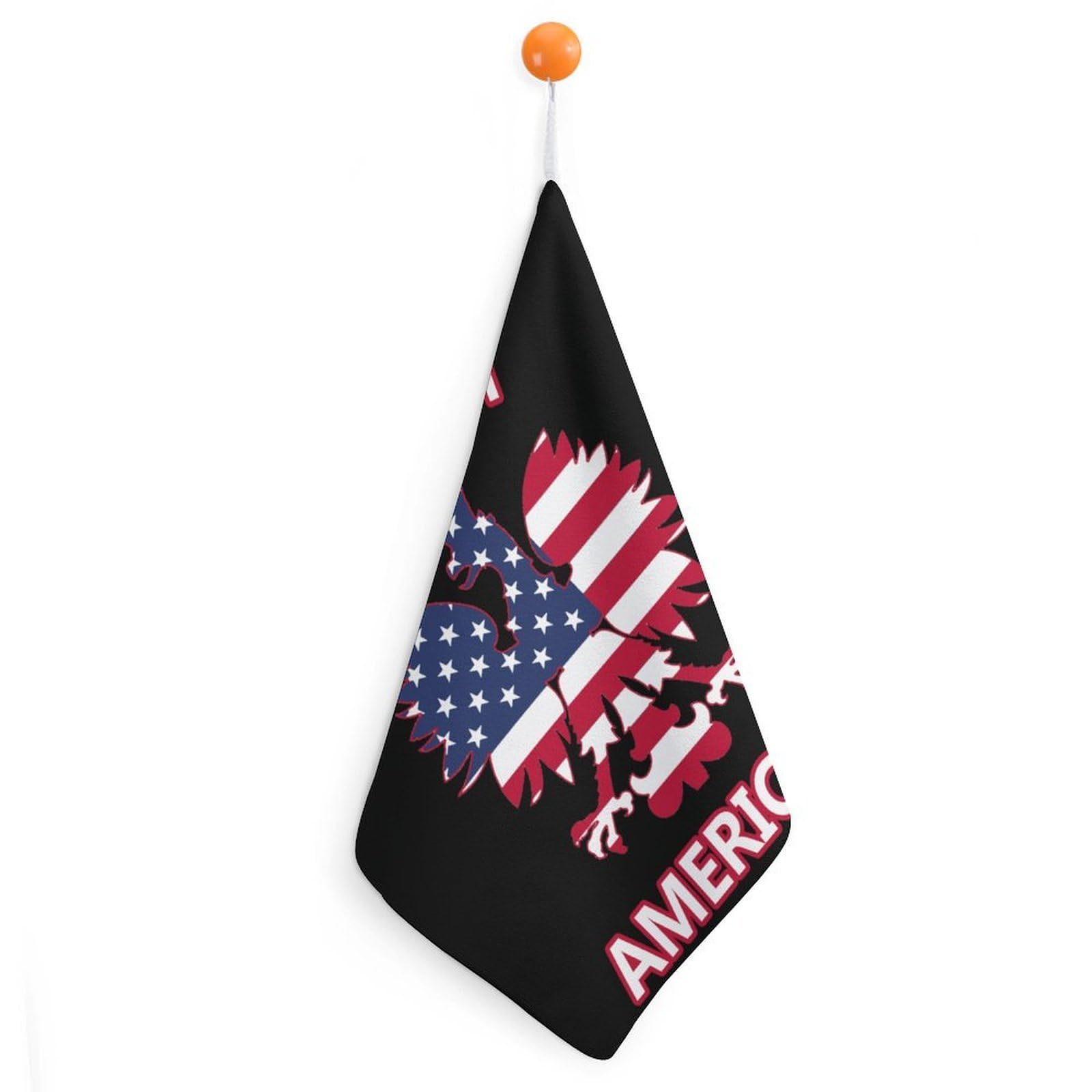 CGSBNGHA Polish Americans-Flag Ea-gles Hand Towel Hanging Face Towels Cleaning Cloths Handkerchief for Bathroom Kitchen
