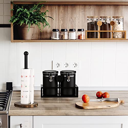 Yangbaga 304 Stainless Steel Coffee Canisters With Shelf,2 X 66 Oz Coffee Station Container For Ground Coffee Bean Storage With Airtight Locking Clamp And Coffee Scoop, Large Capacity Food Storage Jar For Kitchen #TOP6
