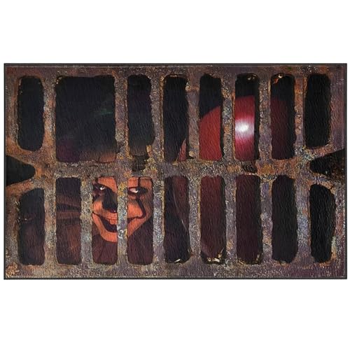 WROYGVY Clown Halloween Fußmatte, Horro Lustiger fußmatte innen waschbar 40x60, Stereo Vision 3D Teppich,Rutschfester geeignet für grusel deko Halloween