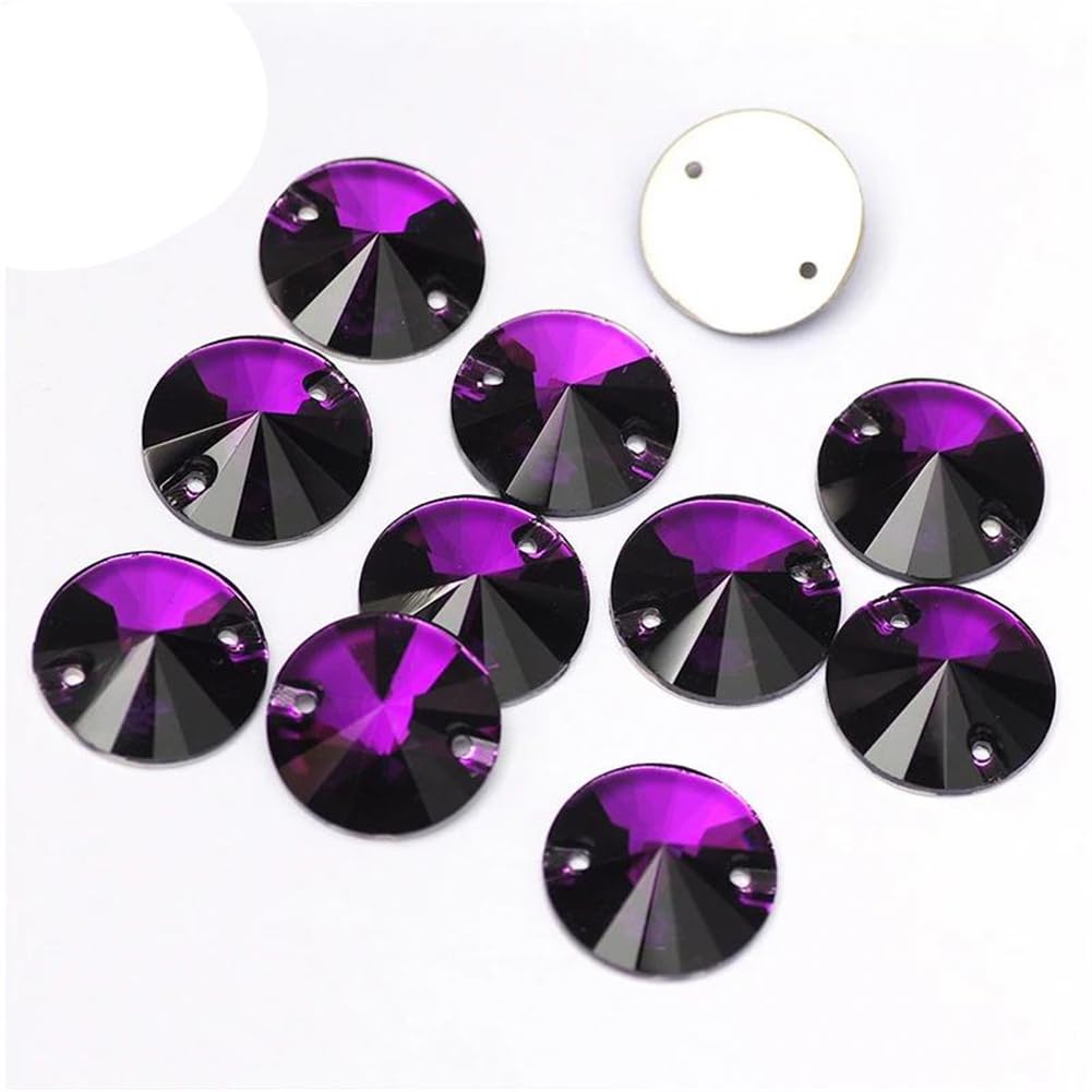 Przezroczyste szkło, kryształowy kamień, 3200 Rivoli Naszywane Kryształki Szklane z Kryształkami Płaskimi z Tyłu(12mm 84Pcs)