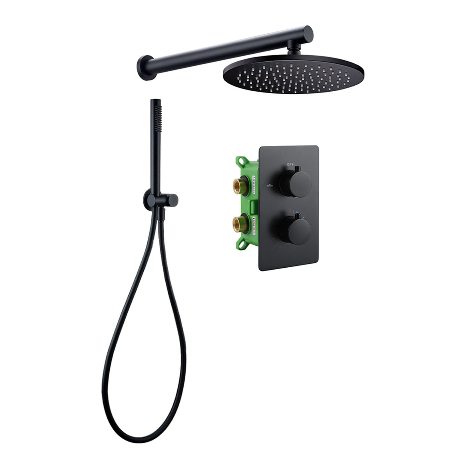 Système de douche à effet pluie avec pommeau haute pression et douchette à main