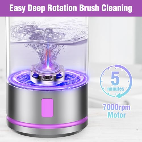 EITABEL Electric Makeup Brush Cleaner Machine - 2 in 1 Automatic Spinning Cosmetic Brush Washer, Portable Makeup Brushes Cleanser for All Foundation Brush Types and Beauty Sponges