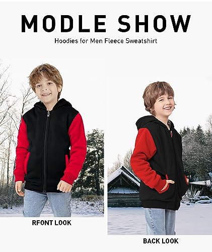Image of GEEK LIGHTING Boys Sherpa Lined Hoodie Kids Fleece Sweatshirt Full Zip Hooded Jacket