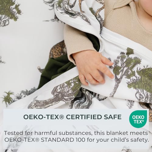 Image of Pobibaby Boy Blankets, Toddler Blanket, 50x50, Soft Cotton (Safari)