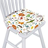 Capslpad Sitzerhöhung Stuhl Kind 32x32x10cm Tragbare Kindersitzerhöhung Rutschfestes Sitzerhöhung Stuhl Abnehmbar Waschbar Sitzkissen Kinder mit 3 Sicherheits Schnalle für Zuhause Unterwegs Weiß