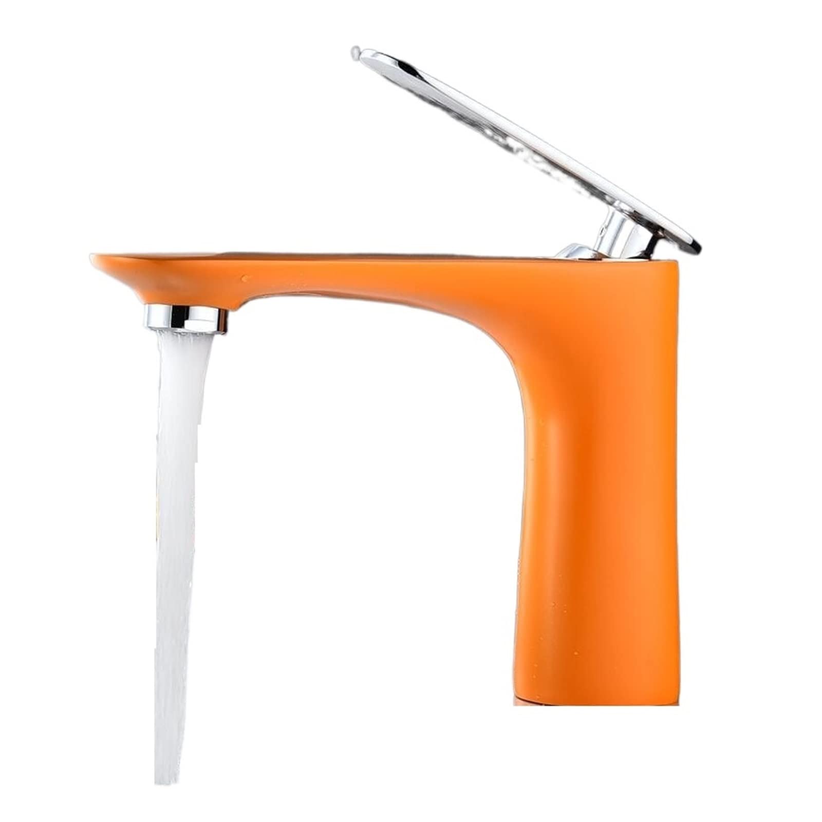 Robinet en laiton orange et chrome mitigeur de bassin haut de gamme