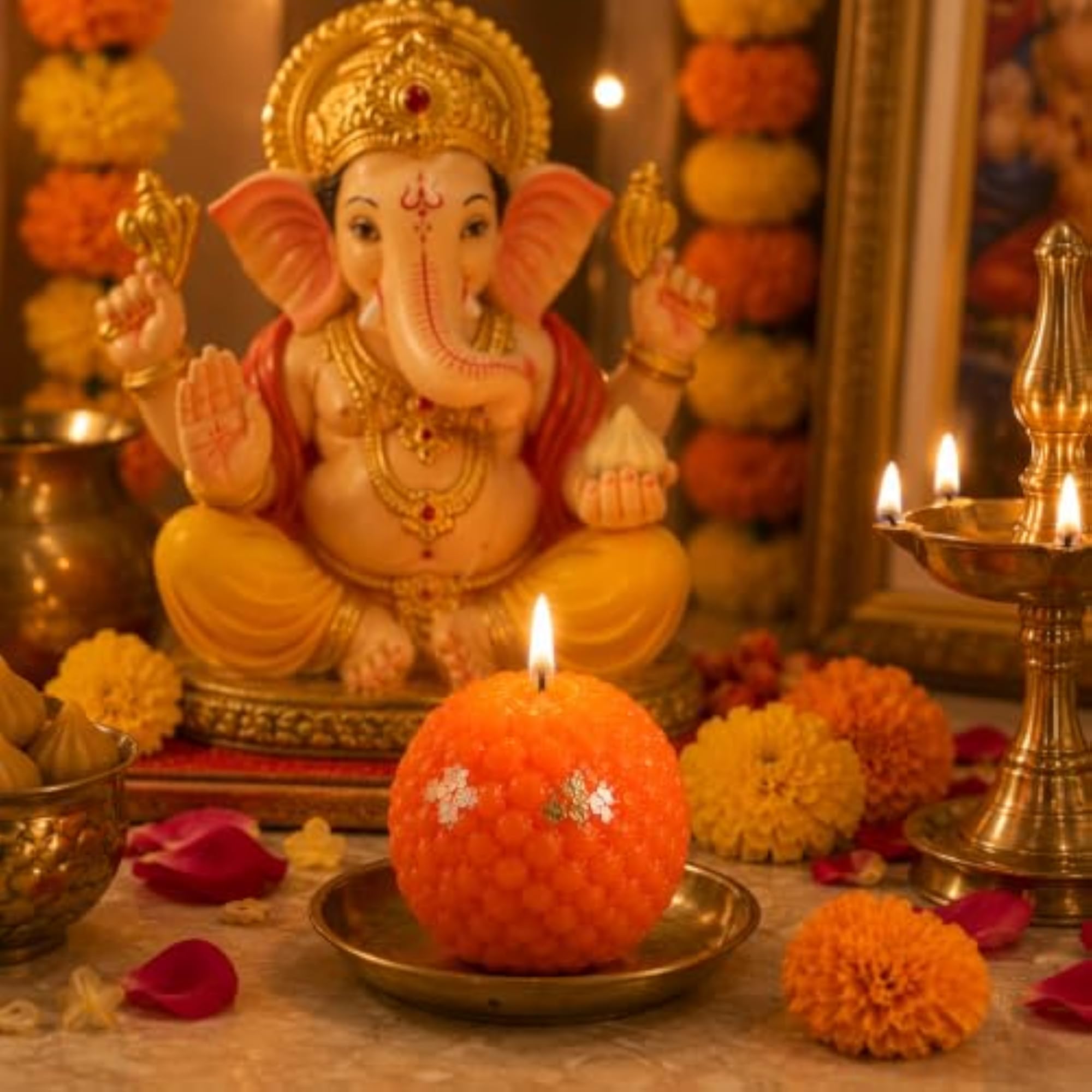 Modak Candles for Home Decor & Festivals, Pack of 6