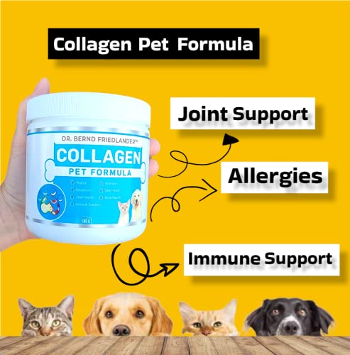 Image of Collagen Pet Formula- for Dogs and Cats, Joint, Skin and Coat, Allergies and Immune Support- Grass fed and Pasture Raised Collagen+ Colostrum, Made in The USA- by Dr. Bernd Friedlander