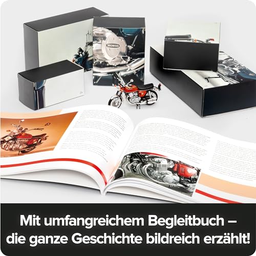 FRANZIS 67215 - Honda CB 750 Build Your Legend, Metall Modellbausatz im Maßstab 1:24, inkl. Soundmodul und 67-seitigem Begleitbuch