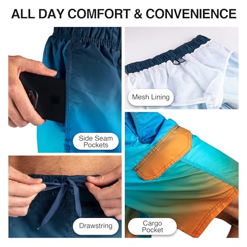 Image of Kanu Surf Men's Big Viper Extended Size Stripe Swim Trunk