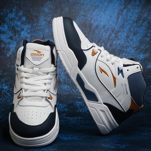 Image of ASIAN Tango-11 Men's High Top Sneakers | Stylish & Lightweight Lace-Up Shoes | Cushioned Sports Sneakers for Men | Ideal for Casual, Daily Use & Travel