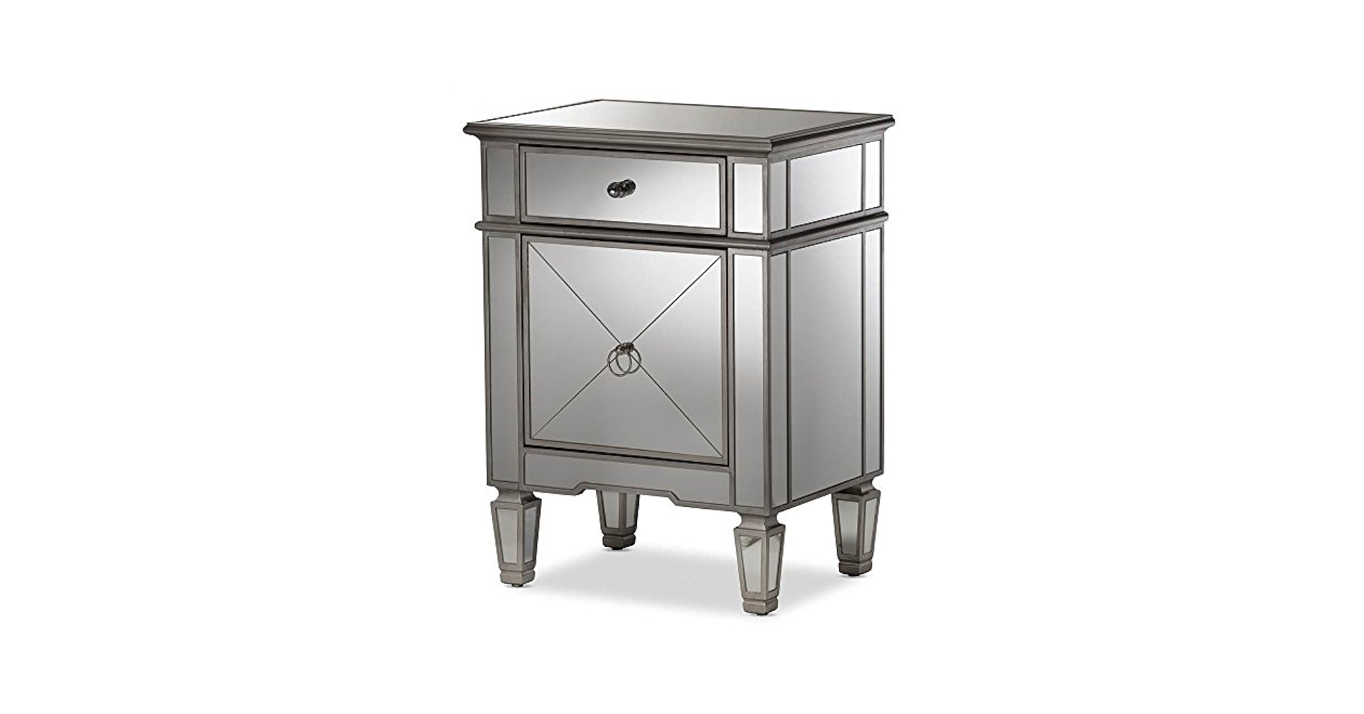 Amazon.com: Baxton Studio Claudia Mirrored Nightstand in