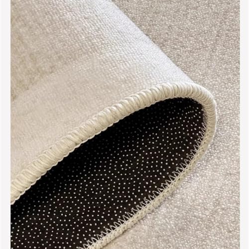 Tapis à rayures abstrait grand format beige lavable salon YHT027 - 4