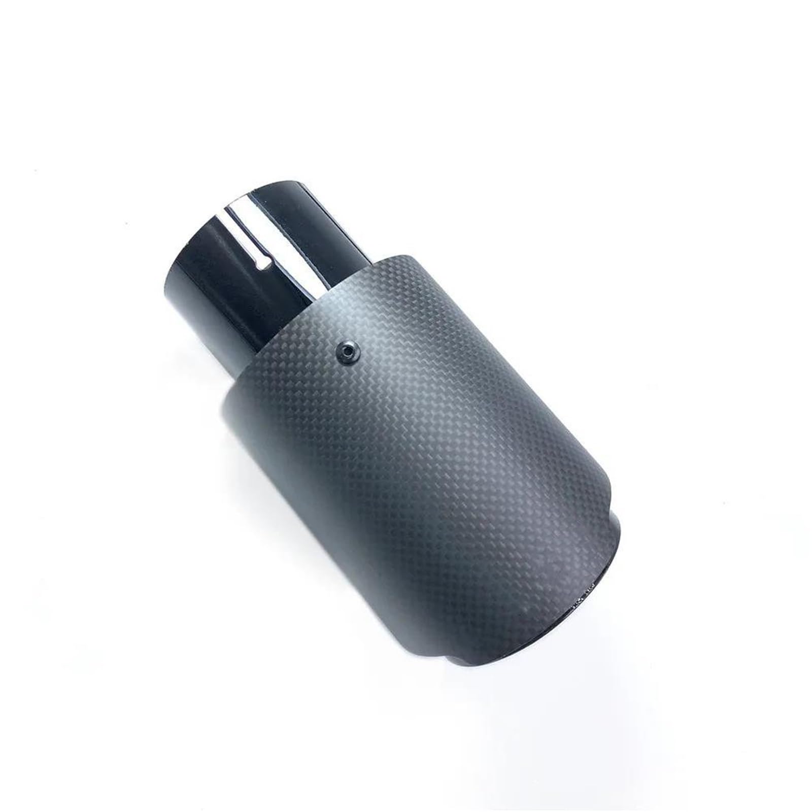 Silenciador tubo de escape de coche con brida recta y salida de carbono mate negro de 76 mm 8