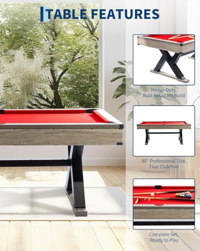 image for GarveeLife 7 FT Professional Billiard Table for Home & Game Room, K-Le