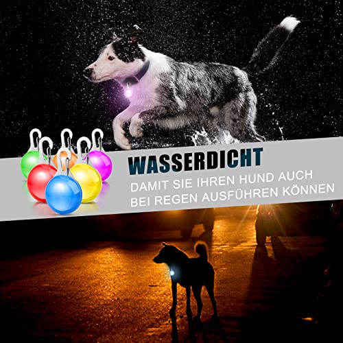 Faburo 6pcs Hunde Leuchtanhänger Sicherheits Clip-On LED Licht 3 Blinkmodis