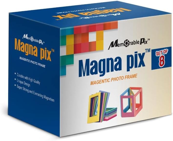 Magnetic Picture Frames for Refrigerator – 2.5x3.5 Mini Polaroid Frames, Multi-Color Magnet Picture Frames for Fridge, Office – Durable Magnetic Frames for Photos–(Set of 2 packs of 8, Assorted Colors)