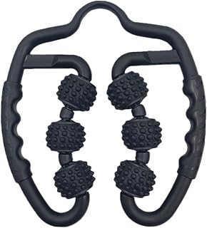 Leg Massager Roller, Deep Tissue Fascia Massager for Thighs & Buttocks, Muscle Pain Relief & Skin Stimulation, 6-Wheel Portable Design(Black)