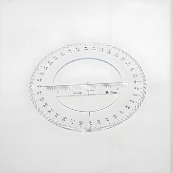 360 Degree Protractor, Plastic Protractor Math Protractors Clear Protractor Ruler Drafting Tools Circle Protractor for Geometry