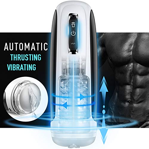 Male Masturbator Cup-Automatic Men Masturbation with 10 Powerful Thrusting&Rotating Modes, Hands Free-Stroker Featured 3D Texture Vagina Pocket Pussy Sex Toys for Man Orgasm