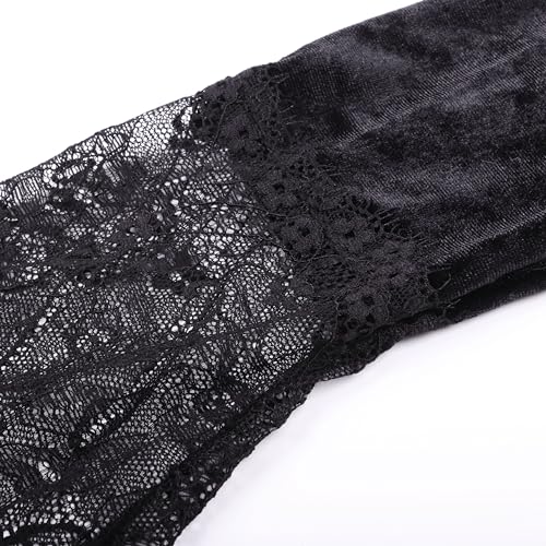 Robe de soirée gothique plissée aux manches longues ajustées
