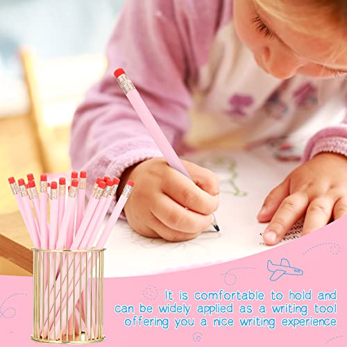 Outus 24 Pieces Round Pencils Hb Graphite Pencils Wood Pencils With Eraser Cute Pencil Pack For School Drawing Sketching Wedding Office Supplies(Light Pink) #TOP3