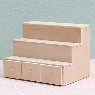 AirAds Dollhouse 1:12 Miniatures Furniture Brief Ladder Cabinet Step Cabin Unfinished