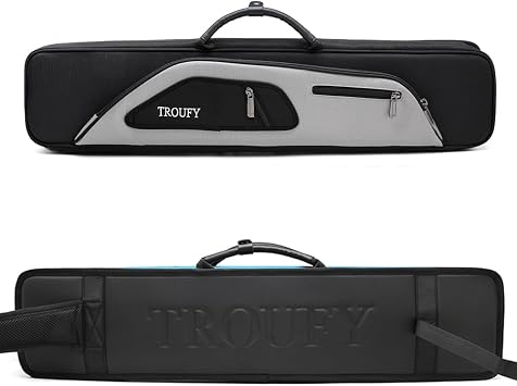 Pool Cue Case Durable 4x4 & 4x5 Billiard Pool Cue Stick Carrying Case with Large Storage Space, Waterproof Billiards Accessories