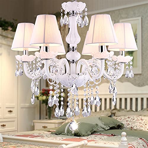 Lampe à LED et lustres en cristal blanc K9 pour plafond de chambre