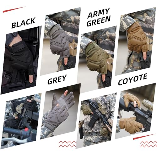 Seibertron S.O.L.A.G-HI 2.0 Luvas táticas de meio dedo indicador – Luvas versáteis para atividades a